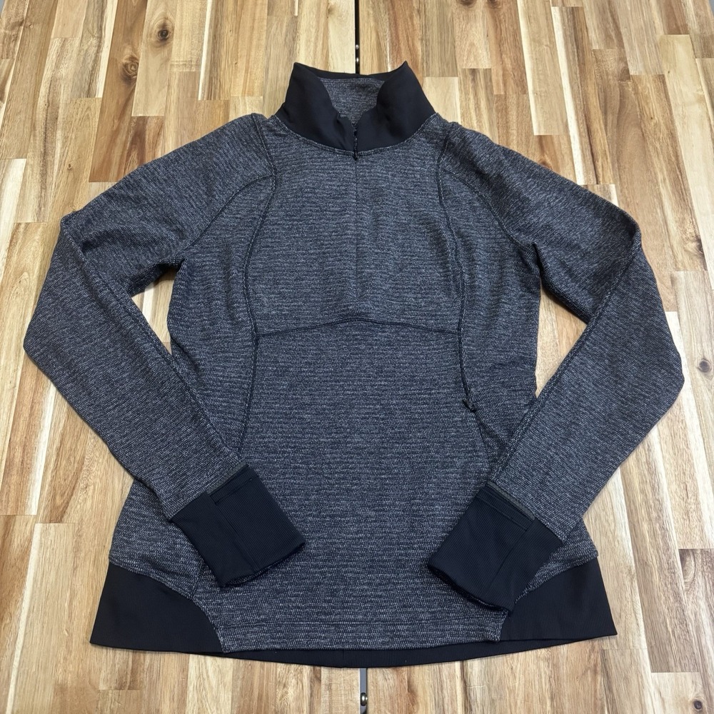 Lululemon Runderful Pullover Womens 8 Gray 1/4 Zip Running Lightweight Gym Yoga